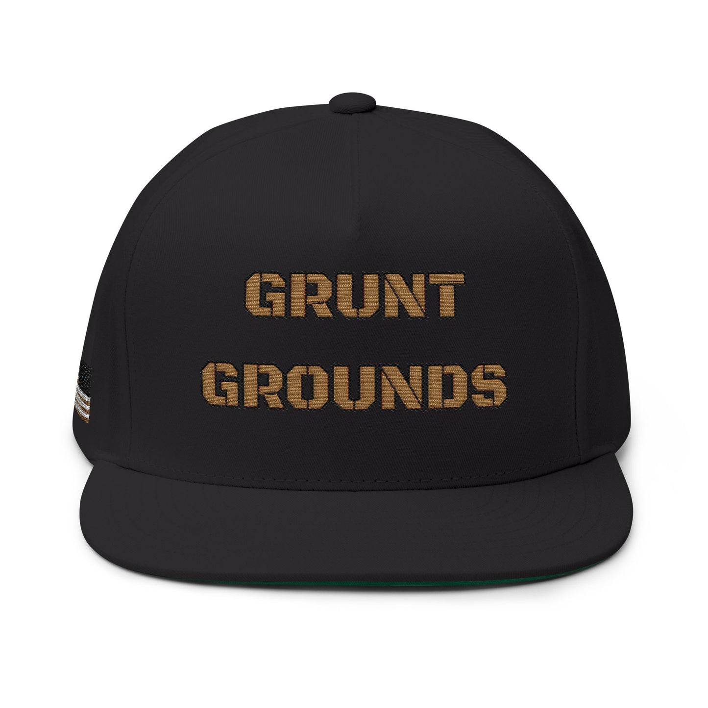Grunt Grounds Embroidered Flat Bill Cap