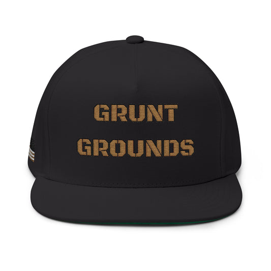 Grunt Grounds Embroidered Flat Bill Cap