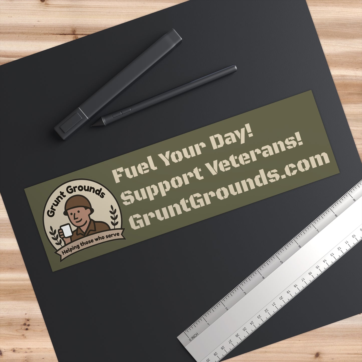 Veteran Support Bumper Sticker — "Fuel Your Day! Support Veterans!"